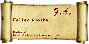 Faller Apolka névjegykártya